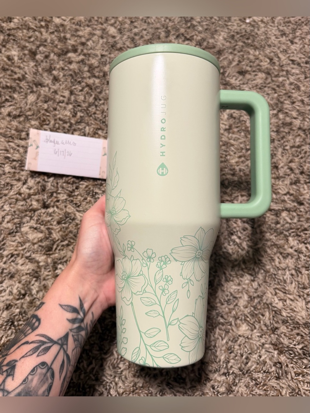 Hydrojug 40 Oz Traveler - Fizz Flowers EUC
